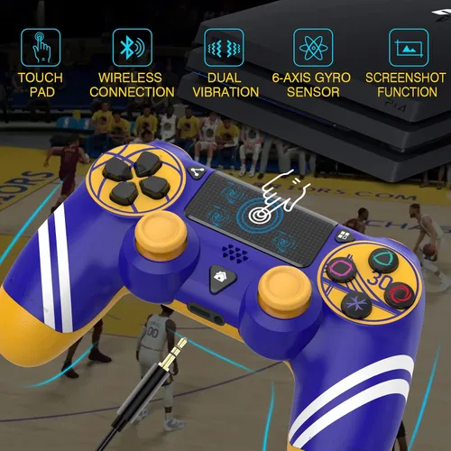 Vista 6 de Akvwj P4 Controller Wireless Remote Compatible with Playstation 4SlimPro with Dual Vibration6-Axis Motion SensorAudio Collector's
