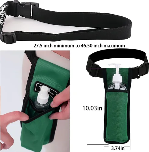 Vista 4 de Funda para botella de masaje, paquete de 2 botellas de aceite de masaje ajustables (verde, 1 botella)