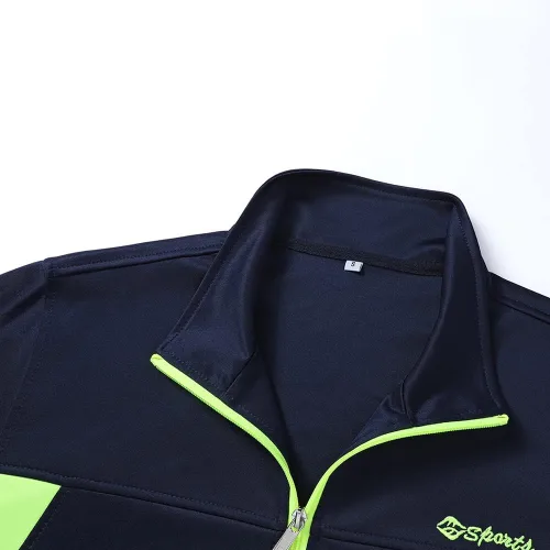 Vista 3 de Conjunto deportivo casual de manga larga para hombre, conjunto deportivo con cremallera completa, chaqueta deportiva y pantalones para correr
