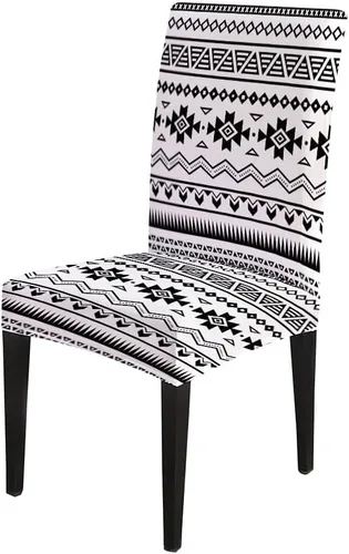 Vista 160 de CAPSCEOLL Christmas Dining Chair Covers,Snowflakes Festive Winter Pattern Stretch Chair Covers for Dining Room Set of 2 Washable Spandex Parson