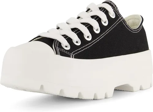 Vista 2 de CUSHIONAIRE Vasco Low Top - Tenis de lona para mujer + espuma viscoelástica, Negro