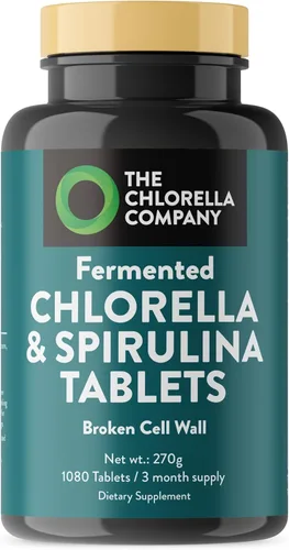 Vista 7 de Tabletas fermentadas de clorella y espirulina, 540 tabletas (suministro de 1.5 meses) Pared celular rota para absorción de nutrientes, superalimento