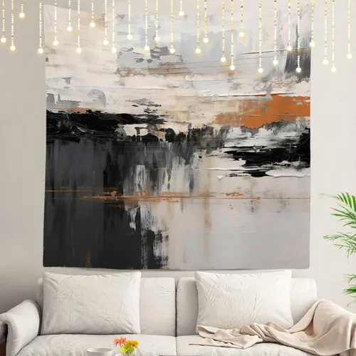 Vista 70 de Shrahala Tapiz de pared de hojas de arce otoñal, hojas rojas llameantes, fondo negro, tapiz grande para colgar en la pared, tapiz decorativo