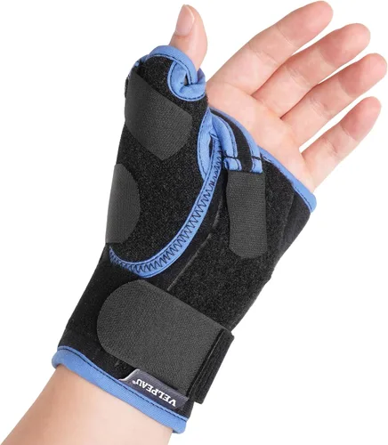 Vista 10 de Muñequera Velpeau para túnel carpiano con estabilizador de pulgar y soporte nocturno, estabiliza la articulación del pulgar de la muñeca, alivio