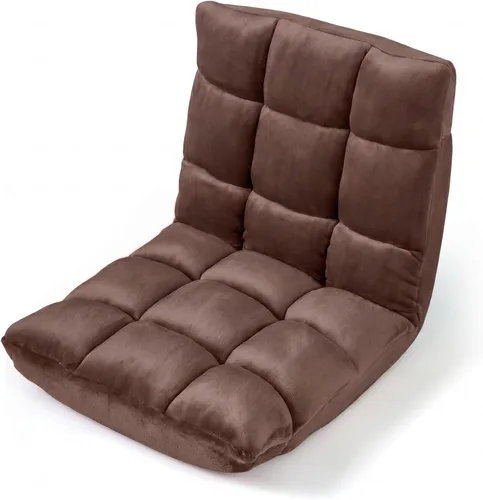 Vista 13 de KOMFOTT Silla de suelo ajustable de 14 posiciones con soporte trasero, sofá plegable acolchado para juegos para lectura, meditación, sala de estar