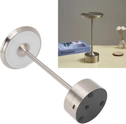 Vista 5 de JTLB Lámpara de mesa LED inalámbrica recargable, 2000 mAh, funciona con pilas, 3 modos de color, regulable, luz de escritorio USB para el hogar