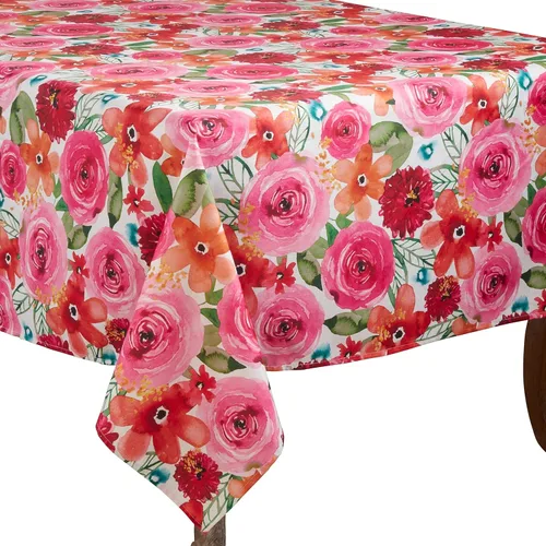Vista 4 de SARO LIFESTYLE Mantel floral de Santa Mónica, multicolor, 65 x 104 pulgadas
