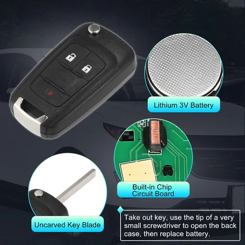 Vista 4 de X AUTOHAUX 2 unids 315MHz OHT01060512 Reemplazo inteligente de proximidad Inserto de proximidad sin llave llavero remoto para Chevy Equinox