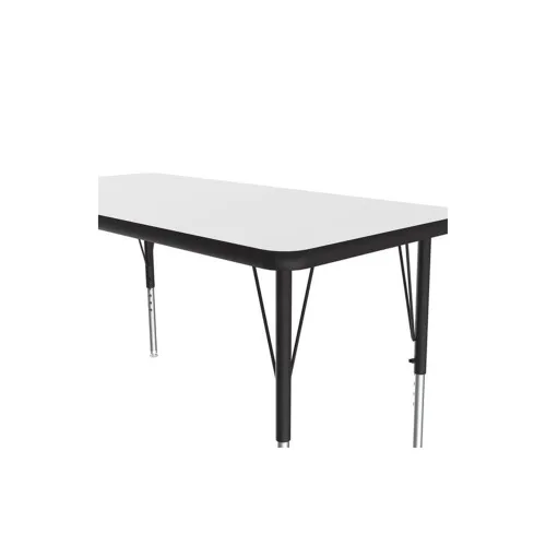 Vista 5 de Correll - Tabla rectangular de 24 x 60 pulgadas, tabla de actividades, altura ajustable, laminado de alta presión blanco duradero, muebles