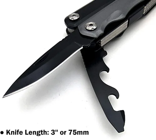 Vista 4 de Hammer & Pliers Herramienta multifuncional 14 en 1 Kit portátil para emergencias de automóvil, camping, hogar