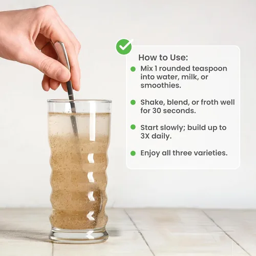 Vista 6 de nbpure Mezcla diaria de fibra en polvo para la salud digestiva, apoyo del colesterol, control saludable del peso, con fibra prebiótica, insoluble