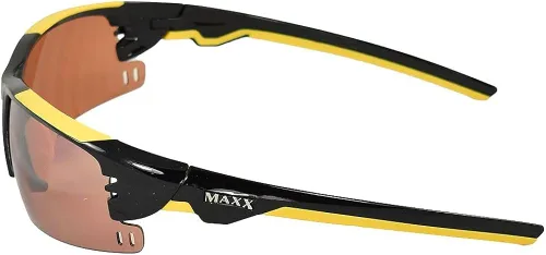 Vista 3 de Maxx Golf - Gafas de sol unisex Wizard, Negro con amarillo