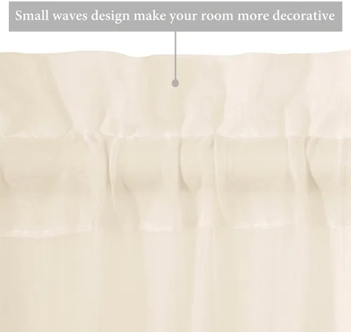 Vista 50 de MIULEE Cortinas Transparentes Laterales para Puerta Francesa con Filtrado de Luz, Tratamiento de Ventana, 2 Paneles de 25 x 40 Pulgadas con Beige