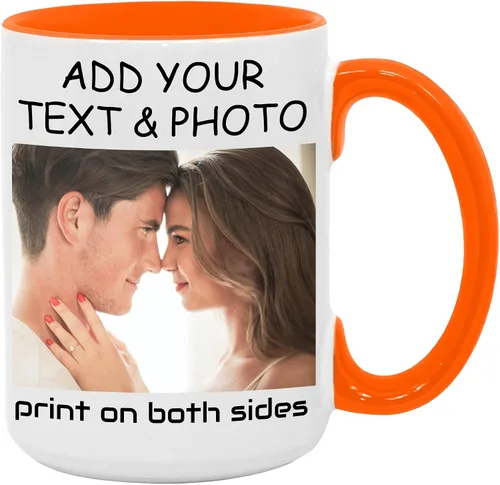 Vista 13 de Taza de café personalizada, crea un regalo único con tus fotos, texto y nombres, perfecta para mamá, papá, amigos y ocasiones especiales, 11 onzas