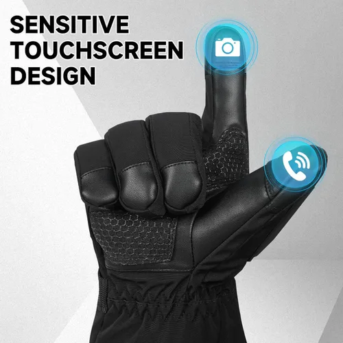 Vista 6 de Guantes calefactables, 5 V 6000 mAh, guantes térmicos recargables para hombres y mujeres, guantes de calefacción eléctricos antideslizantes