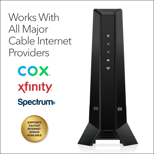Vista 3 de NETGEAR Nighthawk Multi-Gig Cable Modem (CM2000) - Compatible con todos los proveedores de cable, incluyendo Xfinity, Spectrum, Cox - para planes