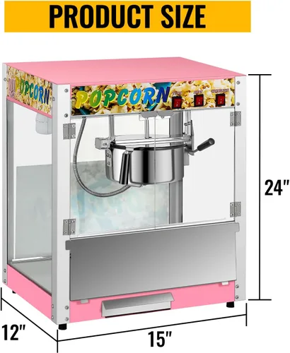 Vista 2 de Máquina comercial de palomitas de maíz con hervidor de 8 onzas, máquina de palomitas de maíz para encimera de 850 W para 48 tazas por lote