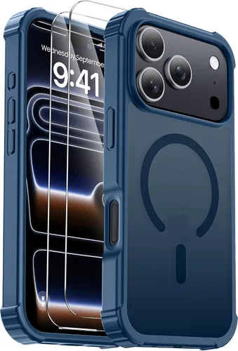 Vista 50 de Funda para iPhone Air [compatible con MagSafe] [2 protectores de pantalla] [prueba de caídas de grado militar] Funda magnética resistente