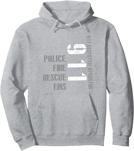 Vista 3 de 911 Dispatcher EMS EMT Police Dispatchers Operators Uniforme Sudadera con capucha Negro