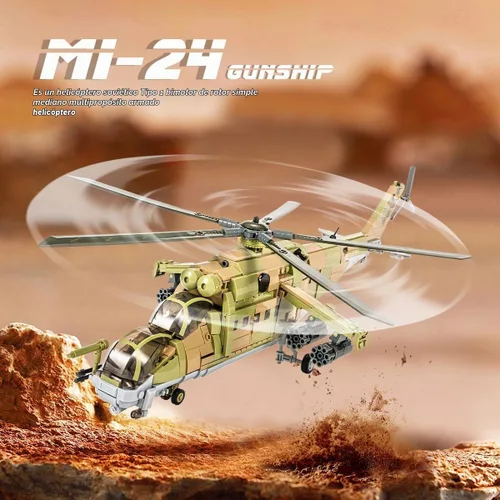 Vista 7 de DAHONPA MI-24S Helicóptero de Utilidad Media Militar del Ejército Conjunto de Ladrillos de Construcción de Avión, 850+ Piezas Bloques