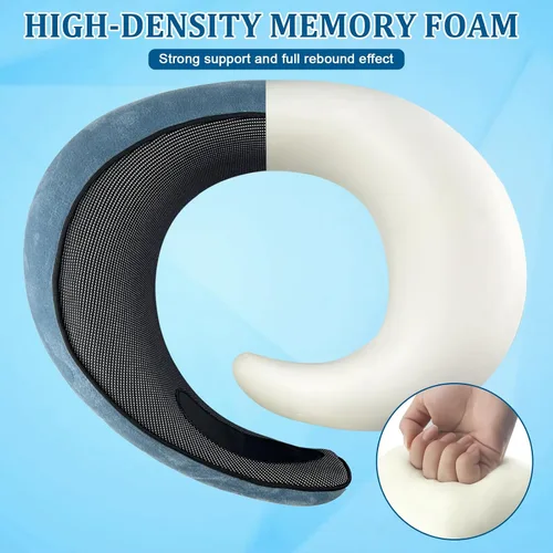 Vista 7 de Almohada de cuello avión, almohada de viaje, almohada de avión, almohada de viaje de espuma viscoelástica, almohada de cuello de viaje para aviones
