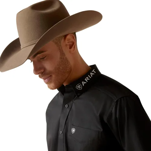 Vista 3 de ARIAT Camisa de sarga con logotipo del equipo para hombre
