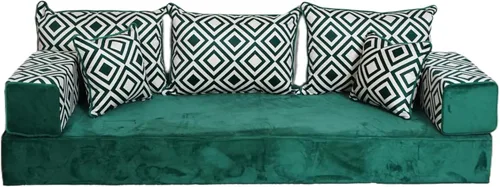 Vista 16 de arabicsofa Sofá de piso turco hecho a mano con almohadas de respaldo, cojines de piso árabes Diwan para sala de estar Negro