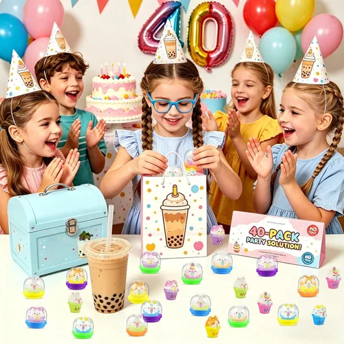 Vista 3 de 40 juguetes blandos de Tea Friends con cápsula, premios de aula, recuerdos