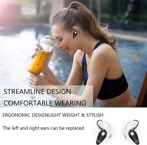 Vista 5 de Kendir Auricular Bluetooth, V5.0 Ultraligero Inalámbrico Auricular Teléfono Celular con Micrófono Auricular Control de Volumen, Auriculares Manos