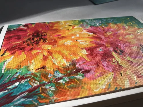 Vista 2 de Original Hand Painted Greeting Card, Flowers