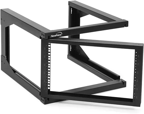 Vista 6 de NavePoint Rack de servidores 6U con puerta batiente, rack de montaje en pared para equipos de TI y AV de 19 pulgadas, 18 pies de profundidad
