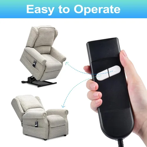 Vista 4 de Sopito Manija reclinable de repuesto para silla elevadora, control remoto de 2 botones (arriba/abajo), controlador de mano de 5 pines para sofá