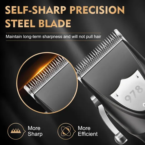 Vista 2 de Suttik Juego de cortapelos profesional para hombres, kit de peluquería y recortadora, afeitadoras eléctricas de aluminio para hombres con estuche