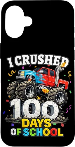Vista 23 de I Crushed 100 Days of School - Monster Truck 100th Day Boys Case for iPhone 16