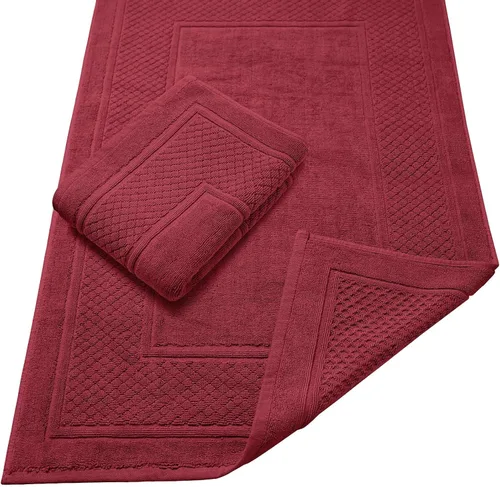 Vista 13 de Avalon Towels Juego de 2 tapetes de baño absorbentes 100% algodón, color beige, tapetes de baño de secado rápido para baños (22 x 34 pulgadas)