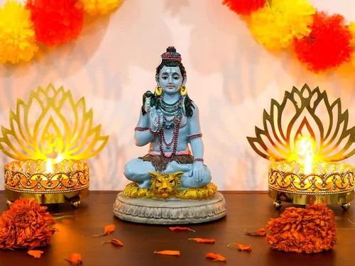 Vista 4 de BangBangDa Estatua hindú de Dios Señor Shiva – 5.7 pulgadas de alto Ídolo indio Murti Shiva para la oficina en casa, templo mandir, sala de oración
