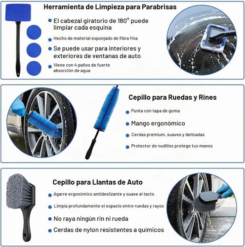 Vista 4 de Kit de detalles de coche de 32 piezas con accesorios de cepillo de taladro y almohadillas de pulido, cepillos profesionales para detallar