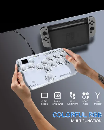 Vista 7 de Sehawei Arcade Stick 13Keys All-Button Gamerfinger with Custom RGB & Turbo Functions,Arcade Controller Street Fight for PCPs3Ps4SwitchSteam Game