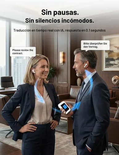 Vista 8 de ANFIER Auriculares de traducción A8 con ChatGPT integrado, no necesita Blanco