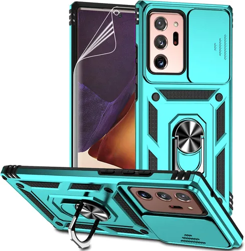 Vista 11 de Funda para Samsung Galaxy Note 20 Ultra con cubierta para lente de cámara, protector de pantalla HD, prueba de caídas de grado militar, soporte