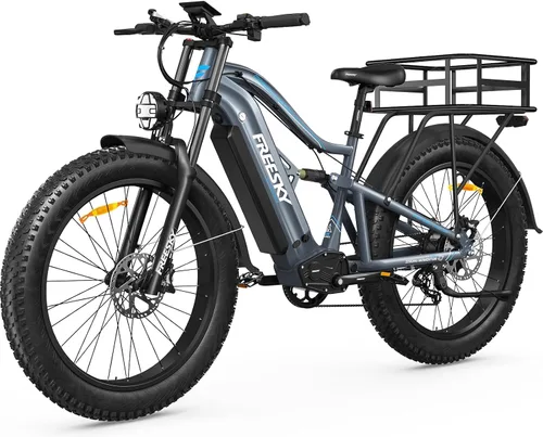Vista 13 de FREESKY Bicicleta de montaña eléctrica, 20 MPH, 140 millas de largo alcance