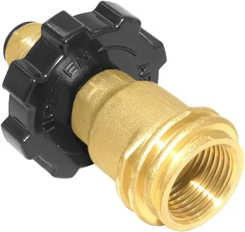 Vista 6 de Joywayus Adaptador universal de tanque de propano que convierte POL a QCC1 / Tipo 1, dispositivo de seguridad de control de válvula de latón