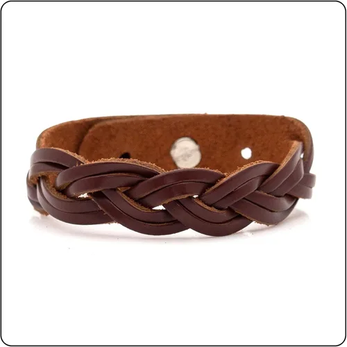 Vista 2 de Pulsera de cuero trenzado punk rock
