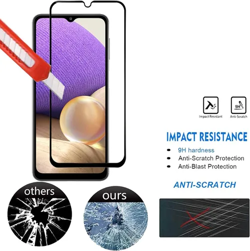 Vista 2 de Protector de pantalla de vidrio templado para Samsung Galaxy A32 5G, 2 unidades, antiarañazos, dureza superior, sin burbujas, protector de pantalla