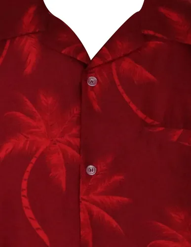 Vista 3 de KING KAMEHA Men's Palm-Shirt Short-Sleeve Casual-Button-Down Hawaii-Vacation Palms-Allover Shadow-Optic
