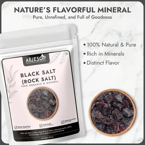Vista 4 de AEJESOP Sal negra, sal de roca del Himalyan, Kala Namak, 7 oz (200 gm)