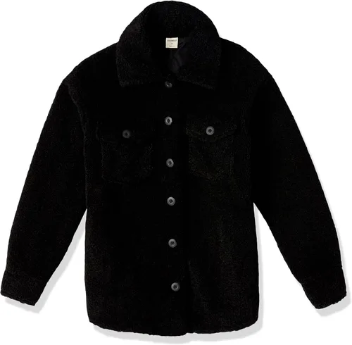 Vista 6 de Tienda Essentials Chaqueta de camisa de sherpa de peluche de gran tamaño para mujer (anteriormente Goodthreads)