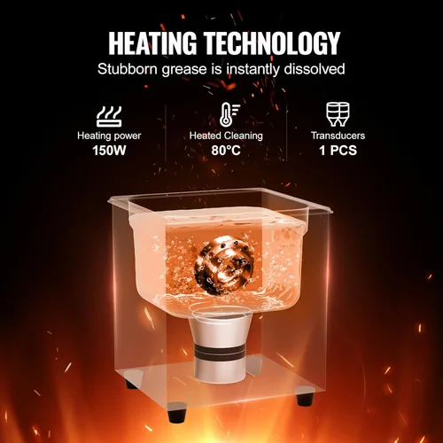 Vista 3 de VEVOR Limpiador Ultrasónico 2L, Máquina de Limpieza Sónica Digital de 60W con Modo Suave y Degasificación Mejorada, Limpiador Ultrasónico de 40kHz