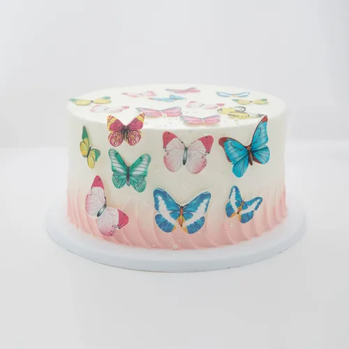 Vista 3 de Gyufise 40 adornos comestibles de mariposa para cupcakes, decoración de tartas, pasteles de boda, fiesta de cumpleaños, decoración de alimentos