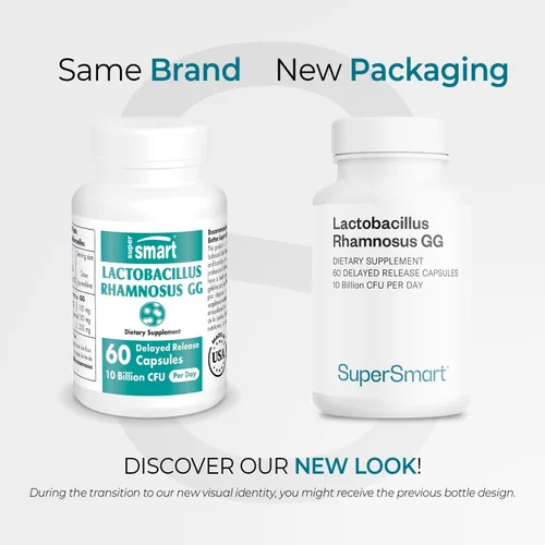 Vista 2 de Supersmart - Lactobacillus Rhamnosus GG 10 mil millones de UFC por día (probiótico LGG con inulina) - Apoyo digestivo e inmunológico - Salud